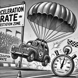 Deceleration Rate Calculator. Image AI generated.