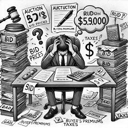 Multi-Item Auction Final Amount Calculator. Image generated by AI