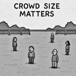 Crowd Size Estimator Calculator. Image AI generated.