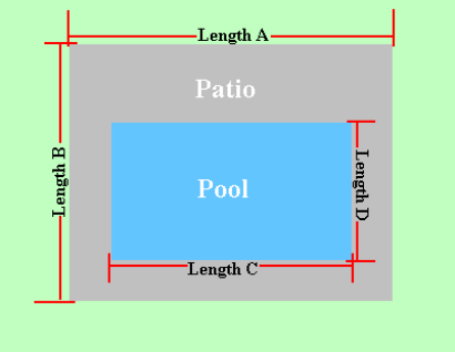 Concrete Slab - Rectangular Shaped Pool Metric Measurements