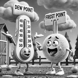 Dew Point and Frost Point Calculator. Image AI generated.